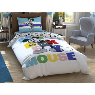 Taç Disney Home - Mickey Mouse Colour Face BRF tek kişilik çocuk nevresim takımı (lisansli)